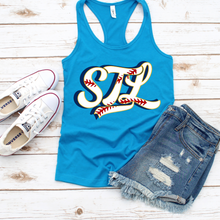 Load image into Gallery viewer, STL Baseball Letters Carolina Blue
