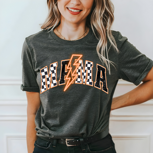 Mama Checkered Lightning Bolt **Choose Your Color!