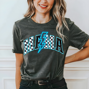 Mama Checkered Lightning Bolt **Choose Your Color!