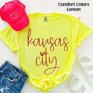 Neon Cursive Kansas City Neon Yellow