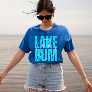Lake Bum Happy Face Royal Blue