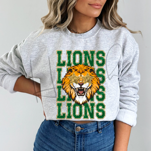 Lions Mascot Green & Gold