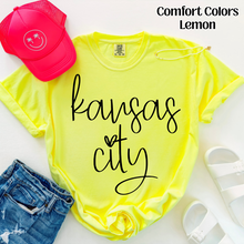 Load image into Gallery viewer, Neon Cursive Kansas City Neon Yellow
