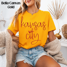 Load image into Gallery viewer, Cursive Kansas City Red On Gold
