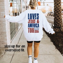 Load image into Gallery viewer, Loves Jesus &amp; America Too FRONT &amp; BACK
