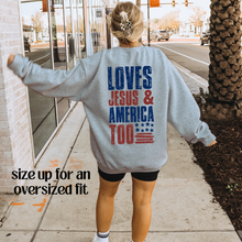 Load image into Gallery viewer, Loves Jesus &amp; America Too FRONT &amp; BACK
