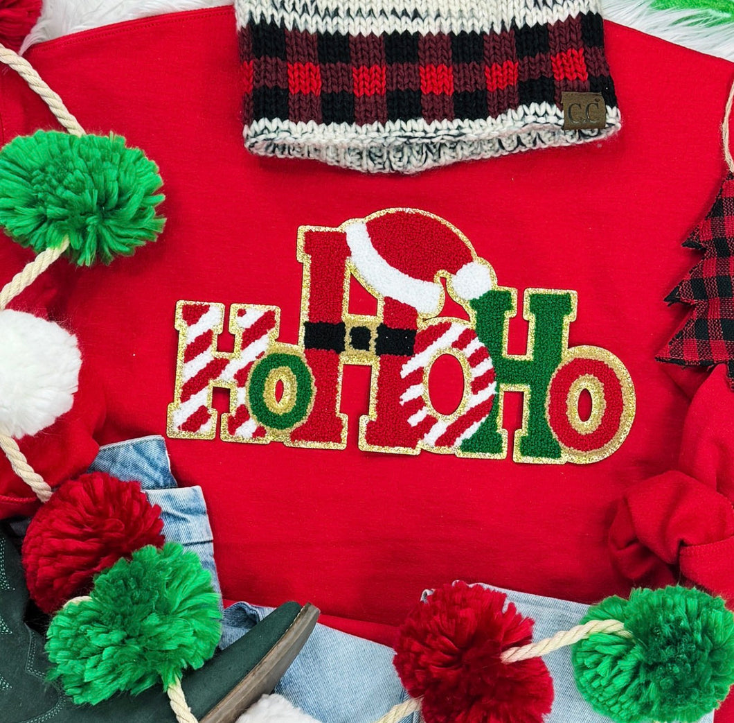 Ho Ho Ho Fluffy & Glitter Chenille Patch