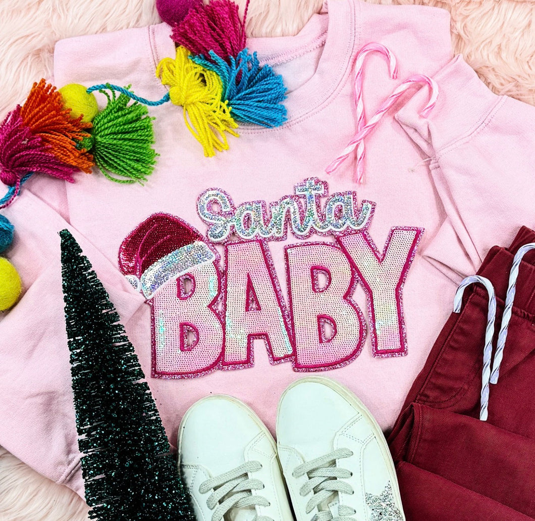 Santa Baby Sequin Chenille Patch