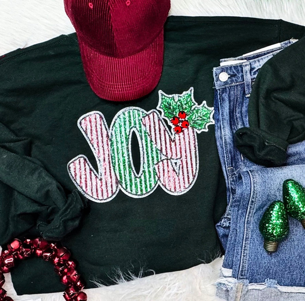 Joy Sequin Chenille Patch