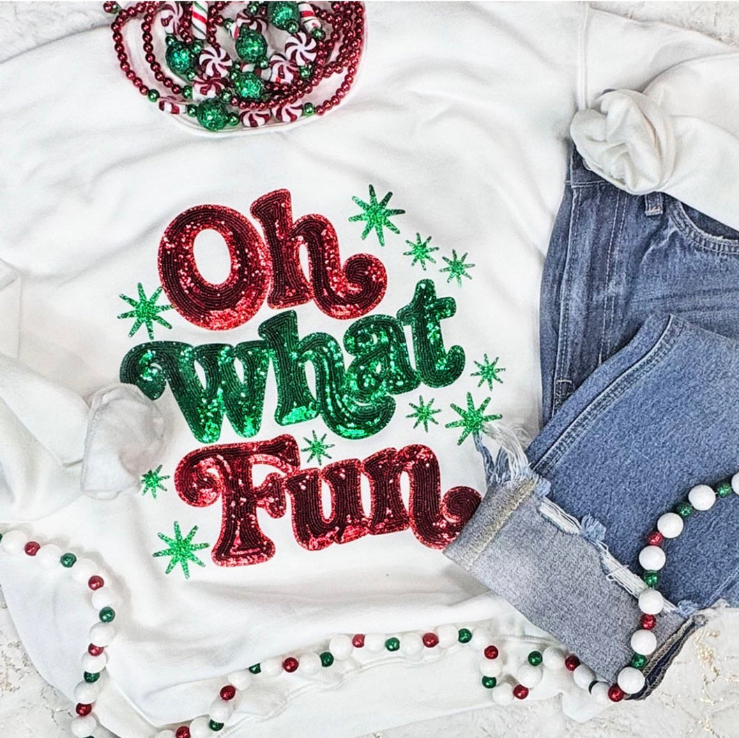 Oh What Fun Sequin Chenille Patch