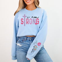 Load image into Gallery viewer, I Am Strong &amp; Capable (Sleeve Design) On Light Blue
