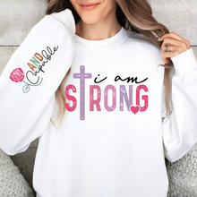 Load image into Gallery viewer, I Am Strong &amp; Capable (Sleeve Design) On White
