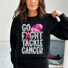 Load image into Gallery viewer, Go Fight Tackle Cancer on Black
