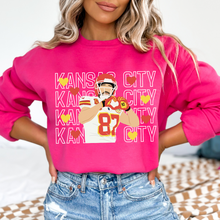 Load image into Gallery viewer, Kansas City Kelce Hearts White Font On Hot Pink

