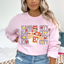 Load image into Gallery viewer, Kansas City Kelce Hearts Black Font On Light Pink
