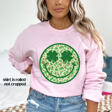 Load image into Gallery viewer, Leopard Shamrock Happy Face On Light Pink
