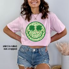 Load image into Gallery viewer, Leopard Shamrock Happy Face On Light Pink
