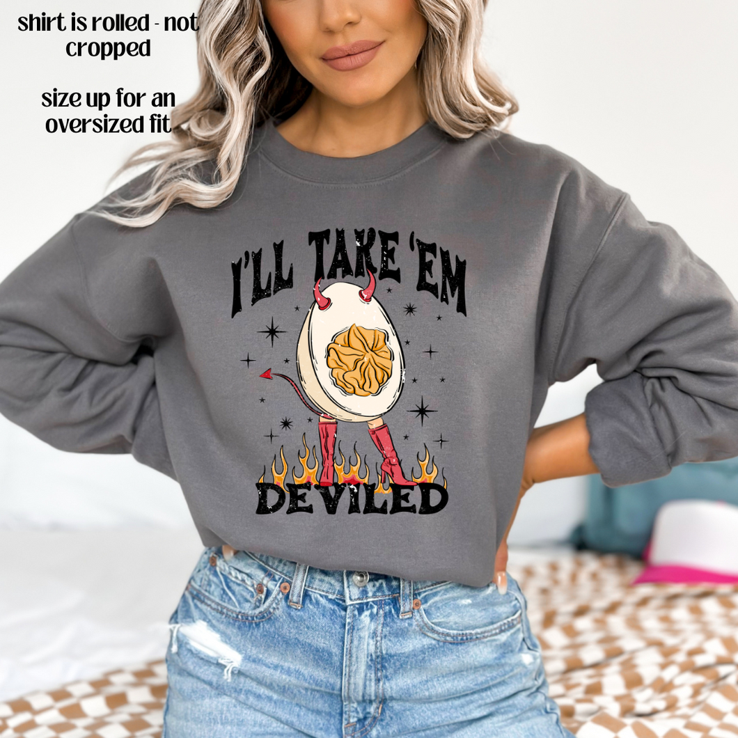 I'll Take Them Deviled Charcoal Sweatshirt